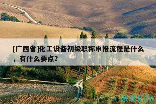 [廣西省]化工設(shè)備初級職稱申報流程是什么，有什么要點？