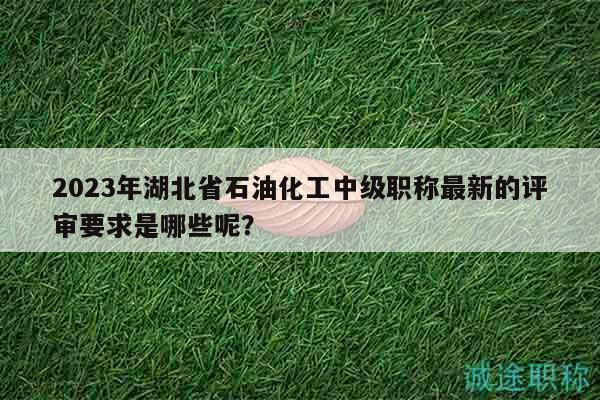 2023年湖北省石油化工中級(jí)職稱最新的評(píng)審要求是哪些呢？