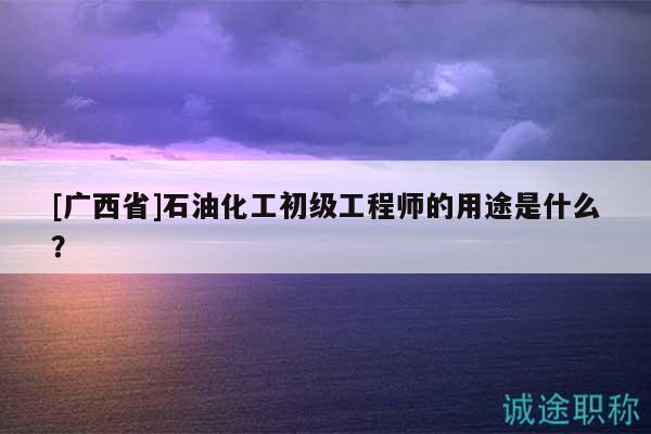 [廣西省]石油化工初級工程師的用途是什么？
