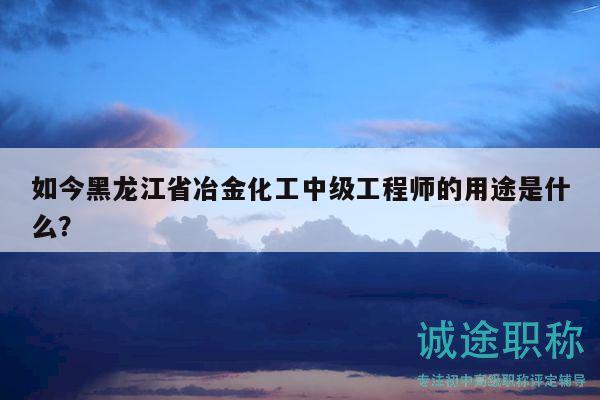 如今黑龍江省冶金化工中級工程師的用途是什么？
