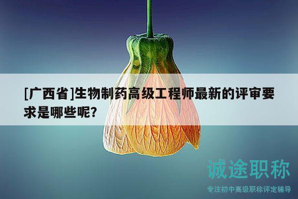 [廣西省]生物制藥高級工程師最新的評審要求是哪些呢？