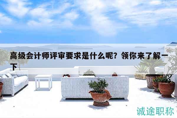 高級會計師評審要求是什么呢？領(lǐng)你來了解一下