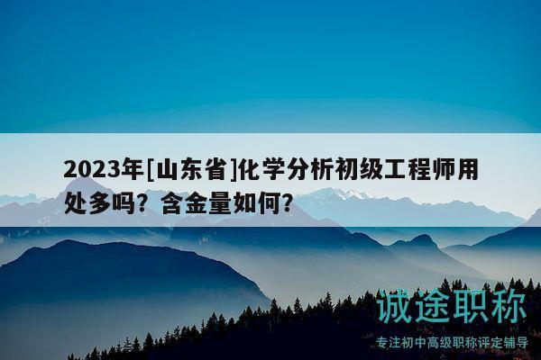 2023年[山東省]化學(xué)分析初級(jí)工程師用處多嗎？含金量如何？