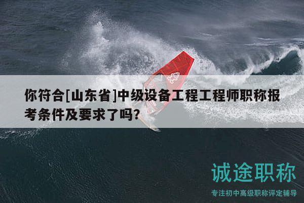 你符合[山東省]中級設(shè)備工程工程師職稱報考條件及要求了嗎？