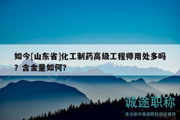 如今[山東省]化工制藥高級工程師用處多嗎？含金量如何？
