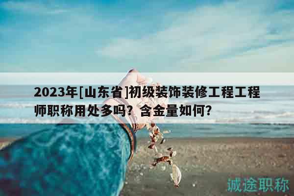 2023年[山東省]初級(jí)裝飾裝修工程工程師職稱用處多嗎？含金量如何？