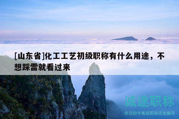 [山東省]化工工藝初級(jí)職稱有什么用途，不想踩雷就看過來