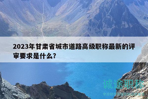 2023年甘肅省城市道路高級職稱最新的評審要求是什么？