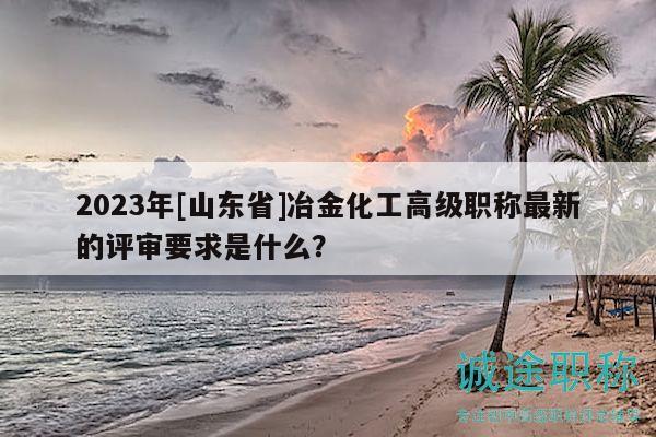 2023年[山東省]冶金化工高級(jí)職稱最新的評(píng)審要求是什么？