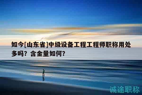 如今[山東省]中級設備工程工程師職稱用處多嗎？含金量如何？
