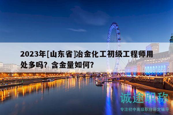 2023年[山東省]冶金化工初級(jí)工程師用處多嗎？含金量如何？