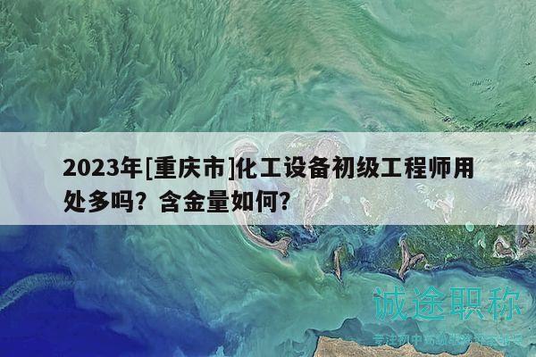 2023年[重慶市]化工設(shè)備初級(jí)工程師用處多嗎？含金量如何？