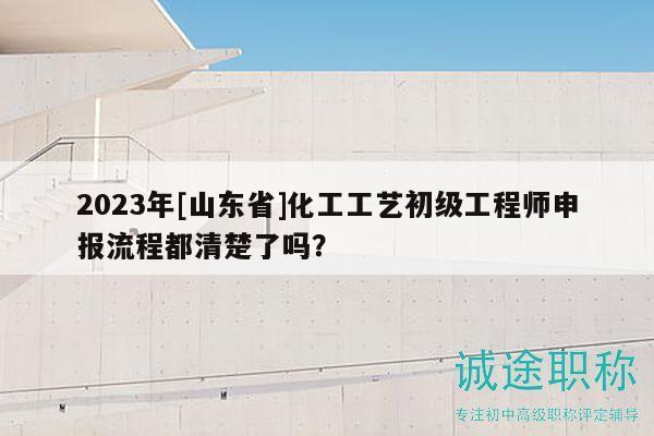 2023年[山東省]化工工藝初級工程師申報流程都清楚了嗎？