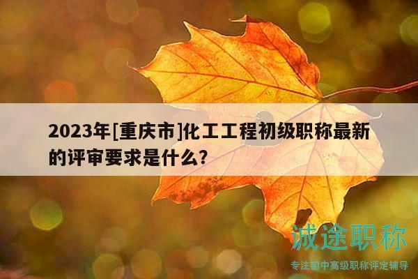 2023年[重慶市]化工工程初級(jí)職稱最新的評(píng)審要求是什么？