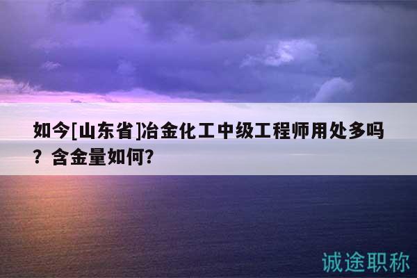 如今[山東省]冶金化工中級工程師用處多嗎？含金量如何？