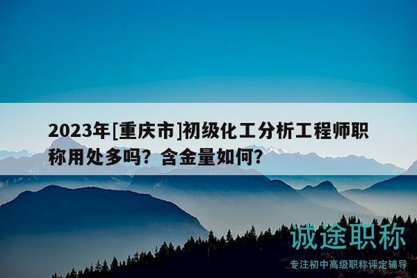 2023年[重慶市]初級化工分析工程師職稱用處多嗎？含金量如何？