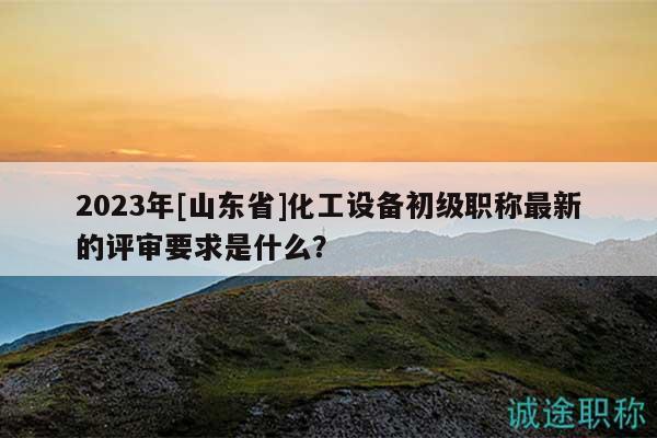 2023年[山東省]化工設(shè)備初級職稱最新的評審要求是什么？