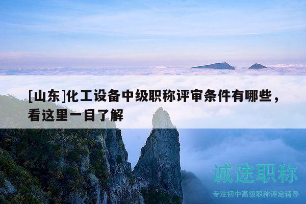 [山東]化工設(shè)備中級(jí)職稱(chēng)評(píng)審條件有哪些，看這里一目了解
