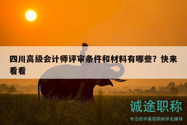 四川高級會計師評審條件和材料有哪些？快來看看