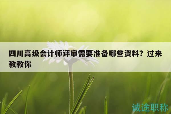 四川高級(jí)會(huì)計(jì)師評(píng)審需要準(zhǔn)備哪些資料？過(guò)來(lái)教教你