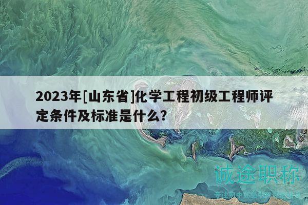 2023年[山東省]化學(xué)工程初級(jí)工程師評(píng)定條件及標(biāo)準(zhǔn)是什么？
