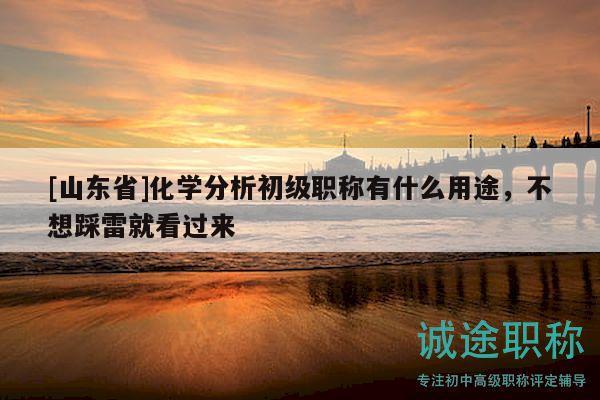 [山東省]化學分析初級職稱有什么用途，不想踩雷就看過來