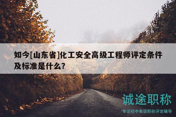 如今[山東省]化工安全高級(jí)工程師評(píng)定條件及標(biāo)準(zhǔn)是什么？