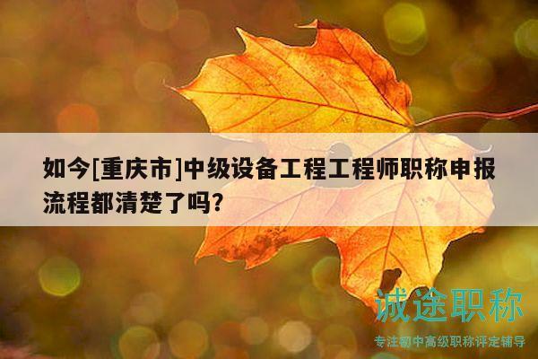 如今[重慶市]中級設(shè)備工程工程師職稱申報流程都清楚了嗎？