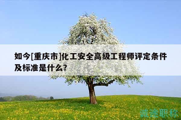 如今[重慶市]化工安全高級工程師評定條件及標準是什么？