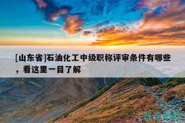 [山東省]石油化工中級(jí)職稱(chēng)評(píng)審條件有哪些，看這里一目了解