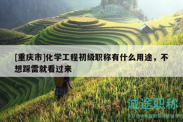 [重慶市]化學(xué)工程初級職稱有什么用途，不想踩雷就看過來