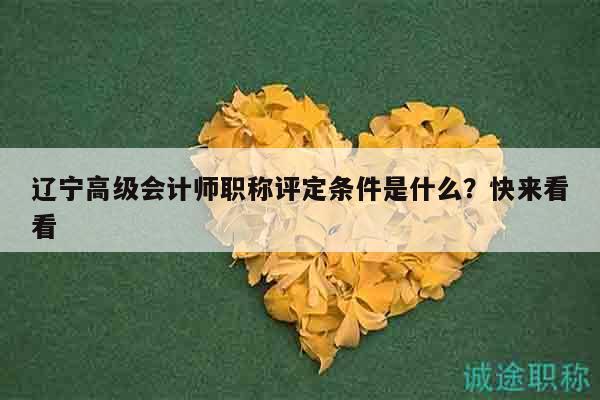 遼寧高級(jí)會(huì)計(jì)師職稱(chēng)評(píng)定條件是什么？快來(lái)看看