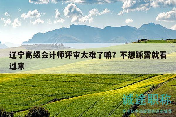 遼寧高級會計師評審太難了嘛？不想踩雷就看過來