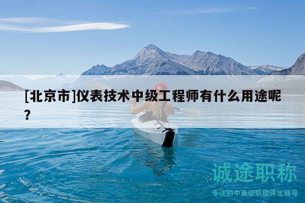 [北京市]儀表技術(shù)中級工程師有什么用途呢？