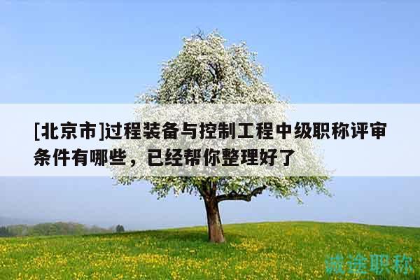 [北京市]過程裝備與控制工程中級職稱評審條件有哪些，已經(jīng)幫你整理好了