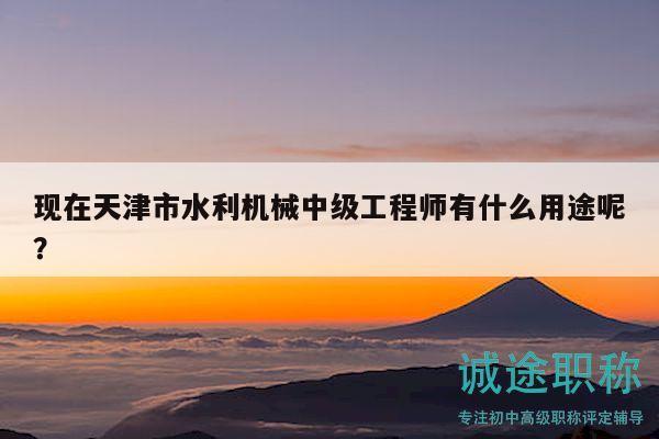 現(xiàn)在天津市水利機(jī)械中級工程師有什么用途呢？