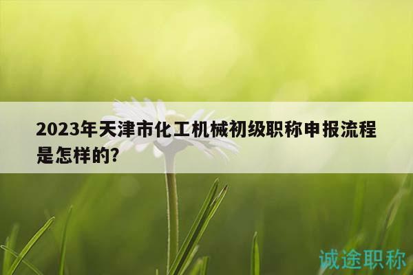 2023年天津市化工機(jī)械初級職稱申報流程是怎樣的？
