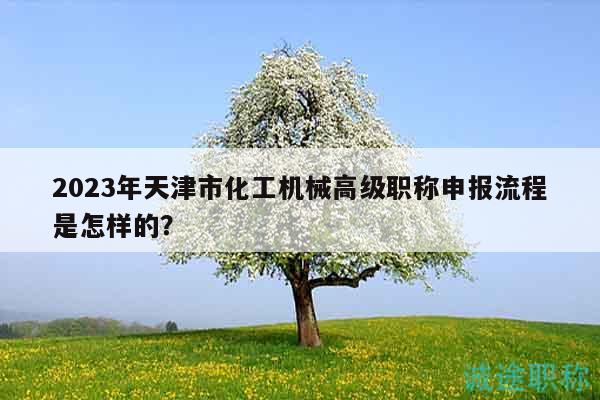 2023年天津市化工機(jī)械高級(jí)職稱申報(bào)流程是怎樣的？