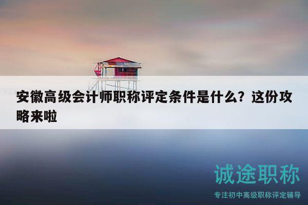 安徽高級(jí)會(huì)計(jì)師職稱評(píng)定條件是什么？這份攻略來(lái)啦