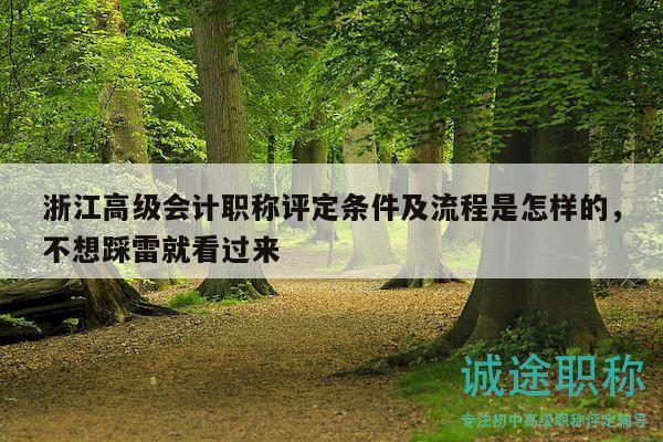 浙江高級會計職稱評定條件及流程是怎樣的，不想踩雷就看過來