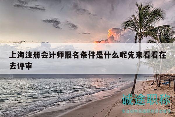上海注冊會計師報名條件是什么呢先來看看在去評審