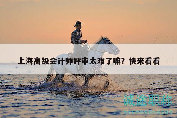 上海高級會計師評審太難了嘛？快來看看